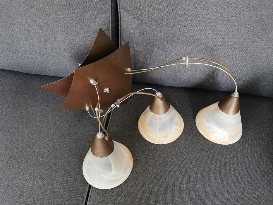 Grube szklane klosze lampa