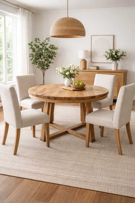 Stół Dębowy Okrągły LOFT - 100% Lite Drewno Różne Wymiary Rozkładany