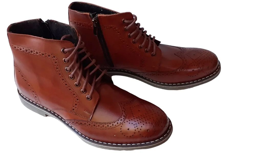 BnW Moskała Skórzane sztyblety męskie (skóra licowa)