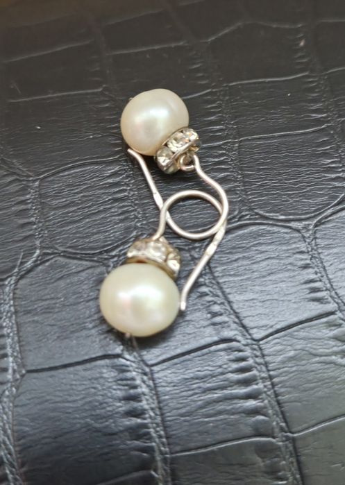 Серьги из серебра 925 пробы с жемчугом