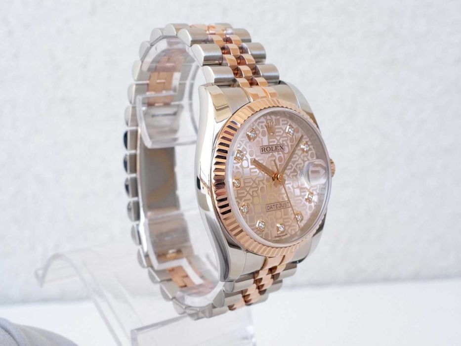 Rolex Datejust 36mm Jubilee Steel 18K Rose Gold Pink Computer Dial
