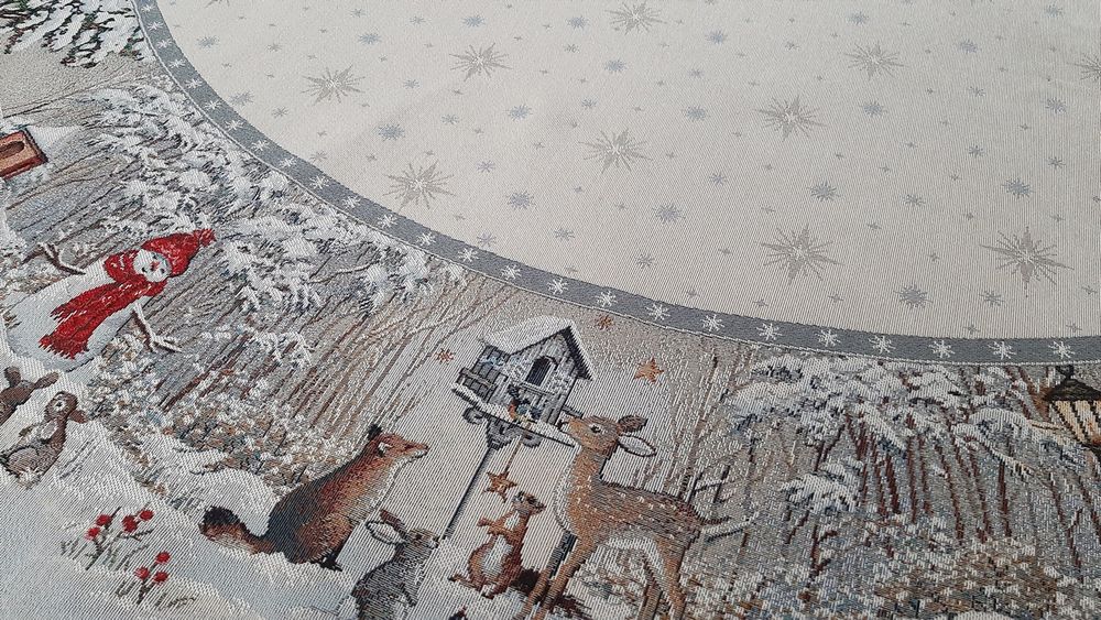 Obrus okrągły ze zwierzętami 165 cm 854