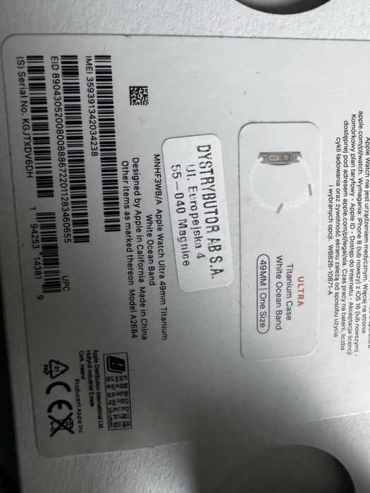 Apple watch ultra 49 mm titanium