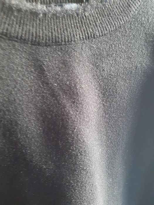 Bluzka L Zara czarna dzianina krótki rękaw święta elegant bluzeczka tk