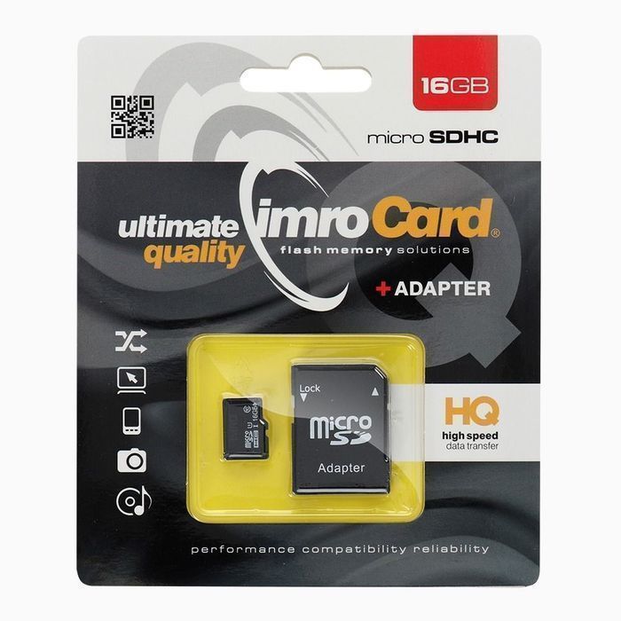 IMRO karta pamięci microSD 16GB 100MB/s class 10 UHS I z adapterem SD