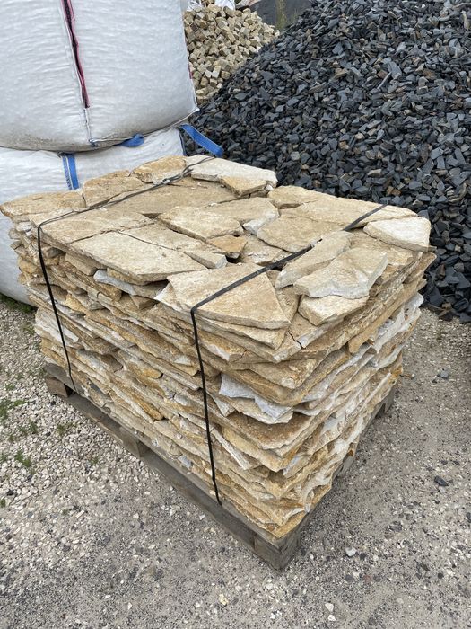 TWARDY Łupek Naturalny Żółty Łupek Ogrodowy Deptakowe Ścieżkowy Taras