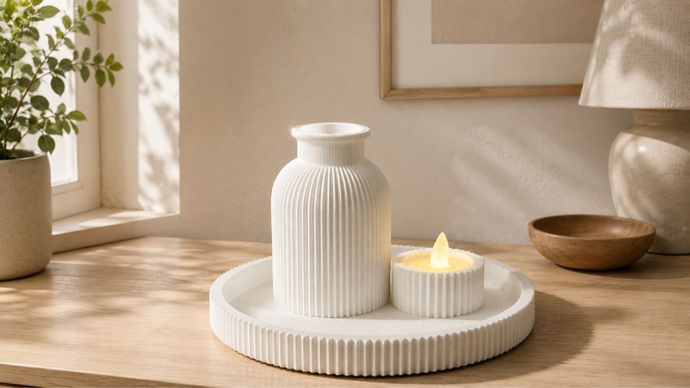 Conjunto com vaso decorativo