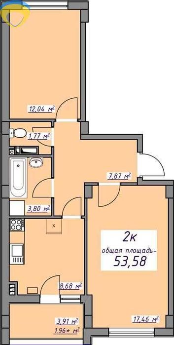 В продажу нова 2 квартира на першому поверсі -  7 Небо, вул. Європейська