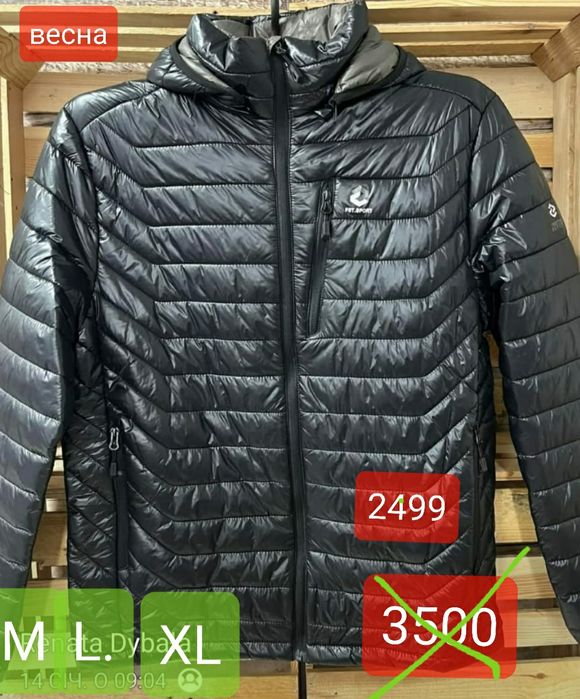 Куртка чоловіча демісезонна весняна осіння до 0°С пуховик з капюшоном