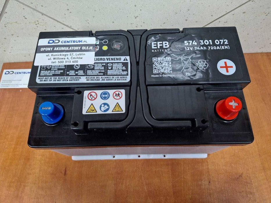 Nowy akumulator MOLL OE EFB 74Ah 720A - 70Ah 72Ah 75Ah 76Ah 77Ah