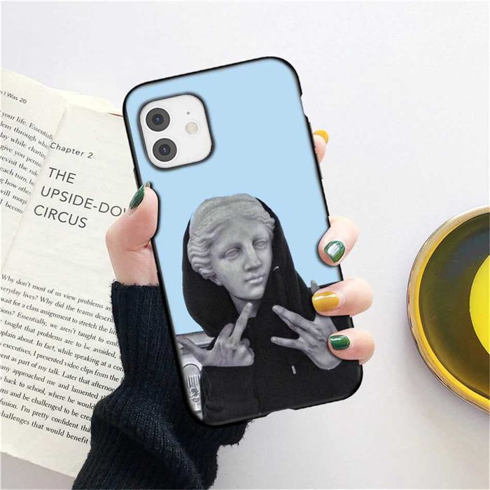 Etui na telefon iPhone XR, 11, 12, 13, statua David,Mona Lisa,Van Gogh