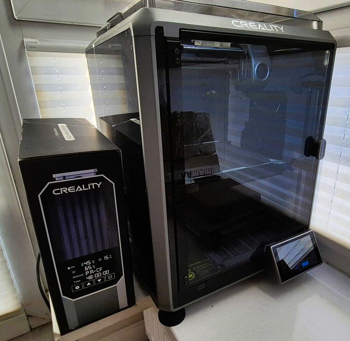 Drukarka 3D Creality K1C, suszarka, filamenty, Podkładka PET+PEI