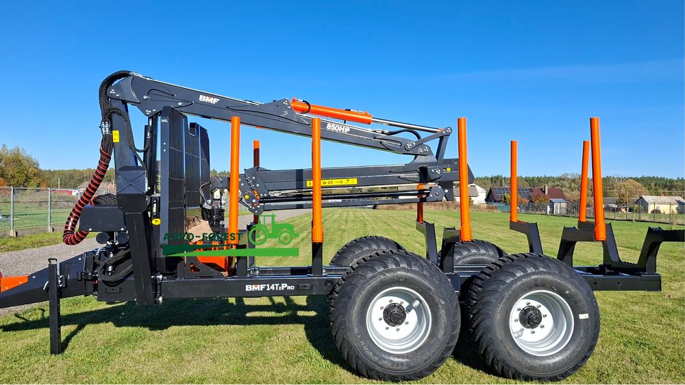 Przyczepa Leśna BMF 14t Zuraw 850Hp 8.5 LS Mini Joystick Parker 600x22