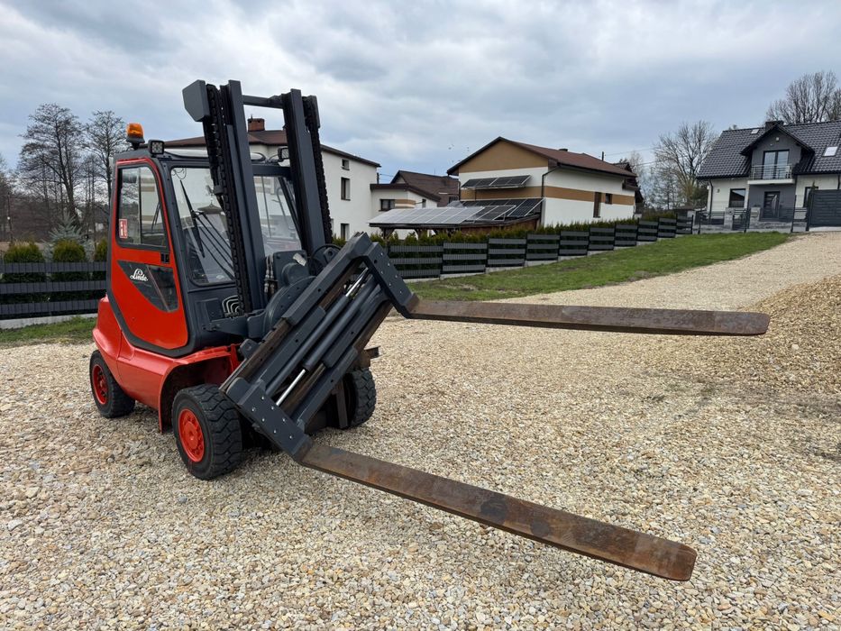 Wózek widłowy Linde H40D (obrotnica, długie rozsuwane widły , kabina)