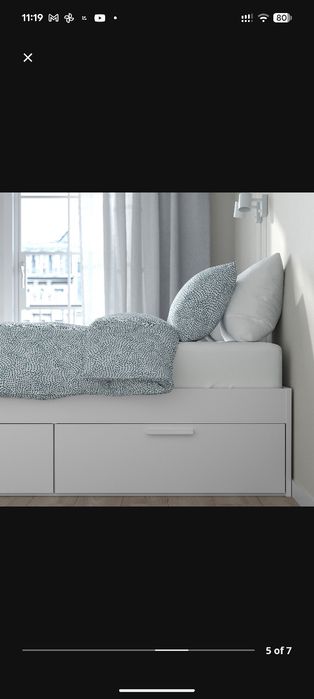 IKEA Brimnes bed, white, 140x200
