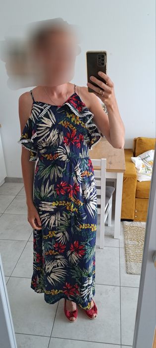 Sukienka maxi hiszpanka Conos M lekka zwiewna summer dress floral maxi