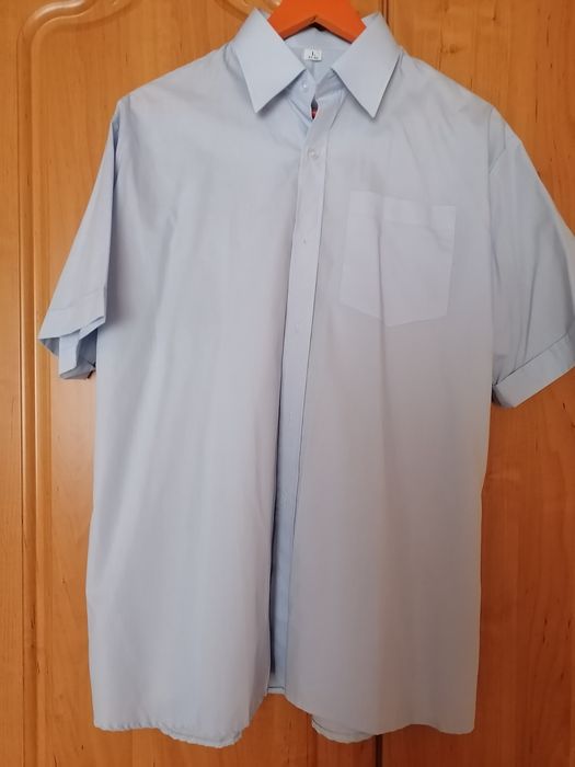 Męska koszula błękit L XL nowa krótki rękaw