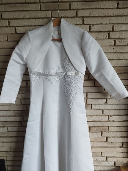 Sukienka komunijna 1 komunia Alba bolerko torebka