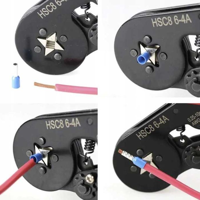 Zaciskarka do Tulejek Praska Kabli Końcówek Konektorów 1200 sztuk