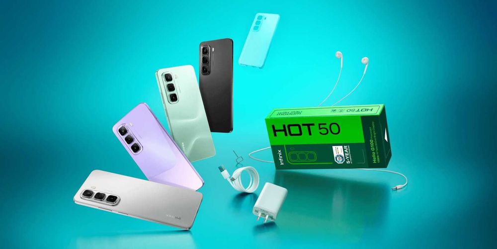 Smartfon INFINIX Hot 50 8/256GB Sleek Black Helio G100