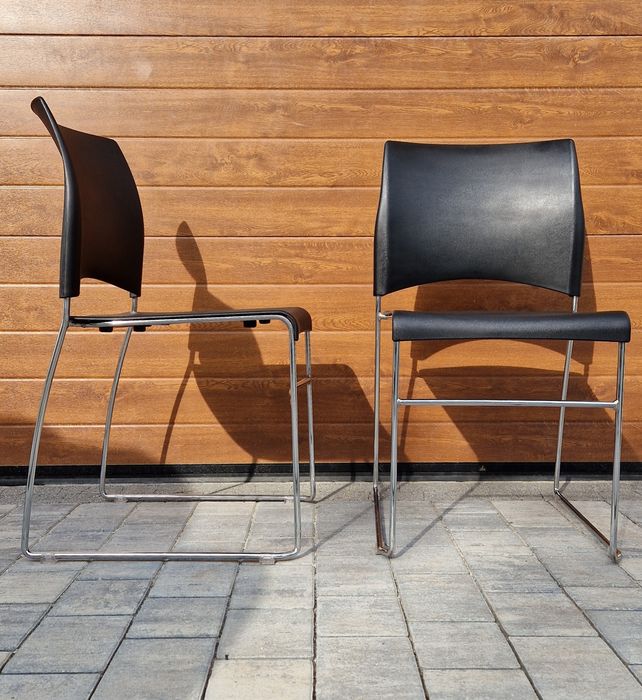 Stylowe  Designerskie Krzesla Sting Design Loft Chrom Ustawiane w Stos