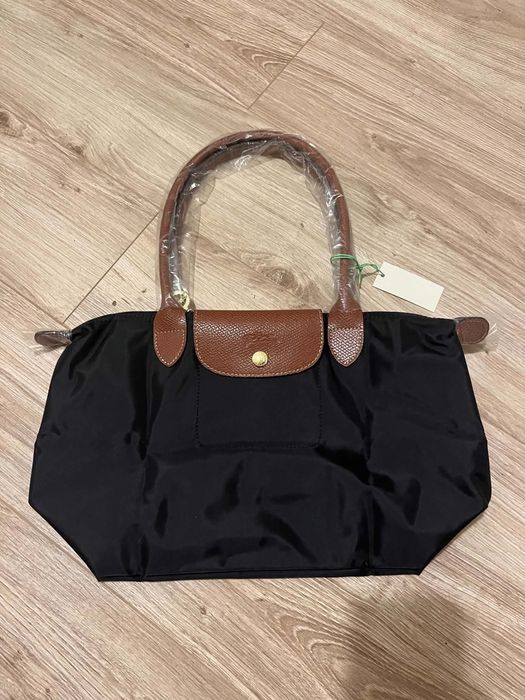 torebka longchamp granatowa brazowa shopperbag torebka na ramie