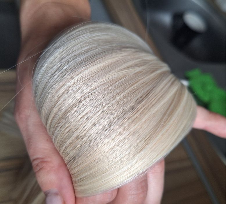 Naturalne włosy słowiańskie szary popielaty blond 60B