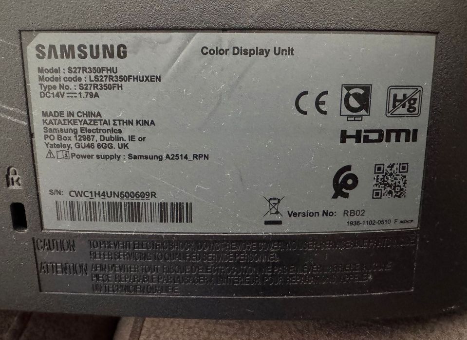 Monitor Samsung 27" Full HD 60Hz