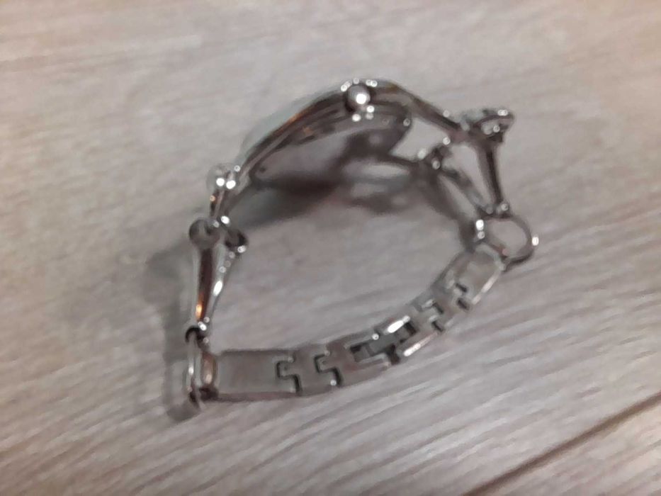 Damski zegarek z kryształkami elegancki bransoletka bez niklu srebrny