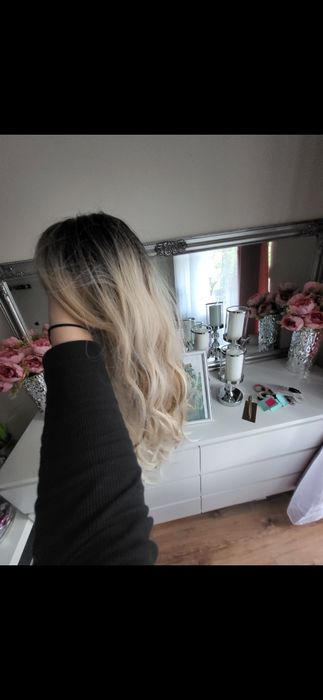 Peruka blond z grzywką