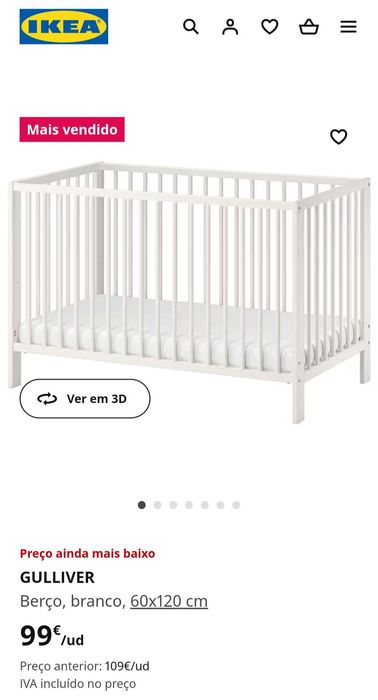 Berço e colchão para bebé