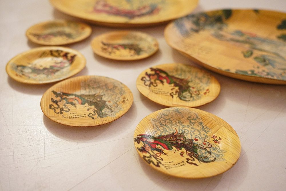 Pratos chineses em Bambu