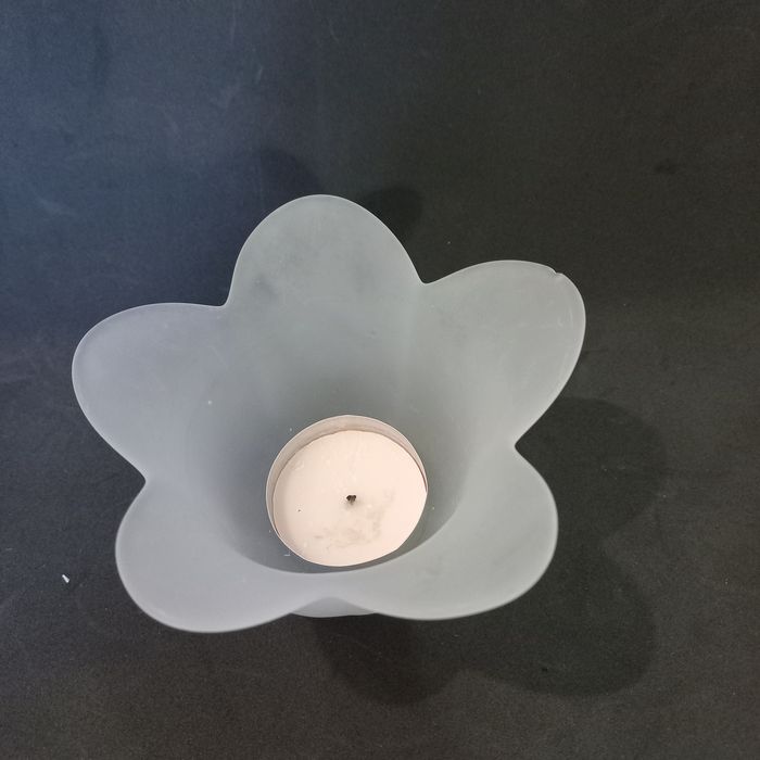 Porta velas vidro flor