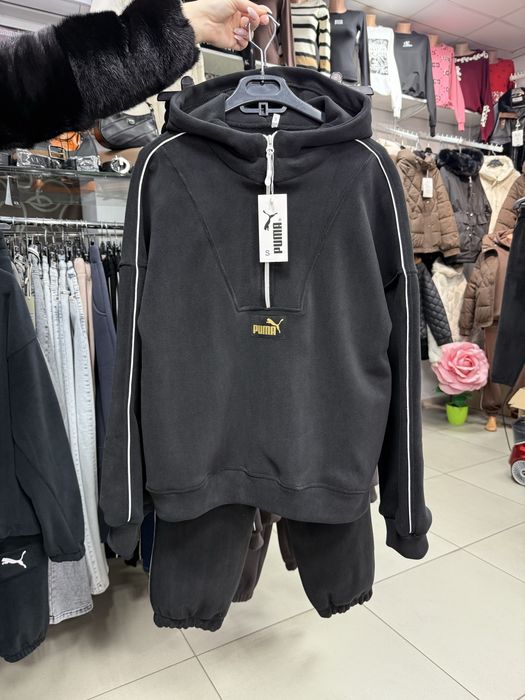 Костюм puma фліс шоколад і чорний люкс якість