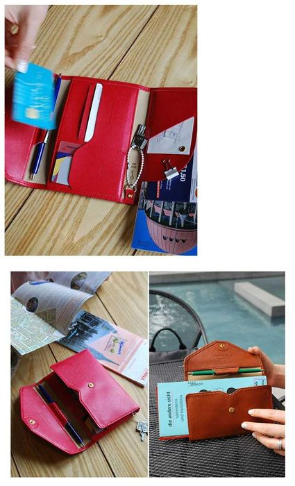 Carteira Passaporte Organizador Documentos Viagem * Vermelho