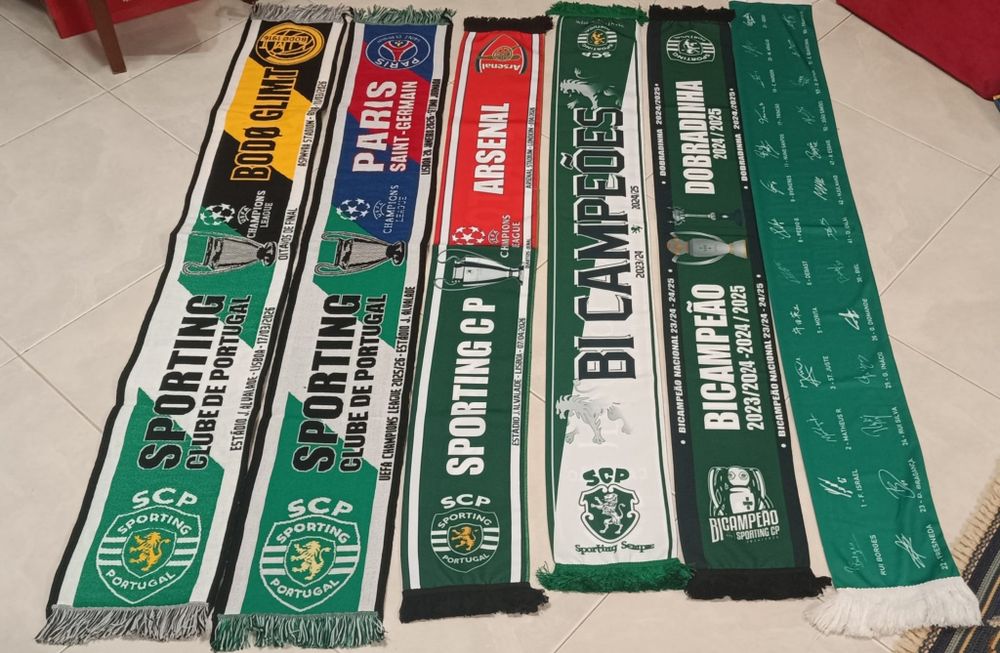 6 echarpes ,scarf, bufandas sporting