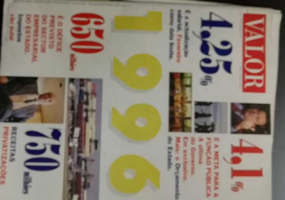 8 revistas Valor - Dez 1995/Fev de 1996-Muito Bem conservadas LOTE 1