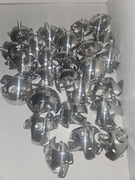 30szt Złącze dwukierunkowe trzykierunkowe do rur chromowane fi25