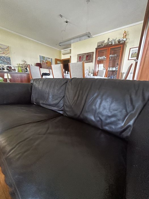 Sofas de pele conjunto