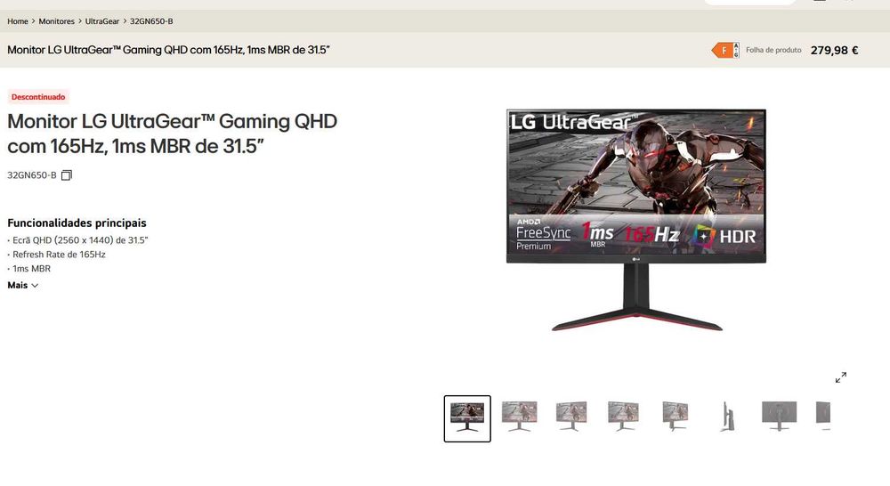 LG UltraGear 32GN650-B | 31.5" QHD 165Hz 1ms