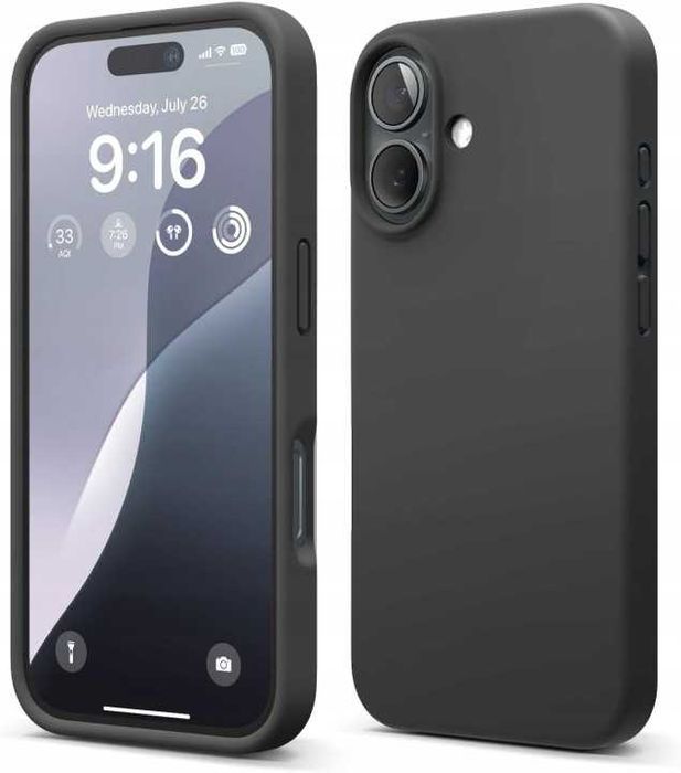 Etui iPhone 16 elago silikonowe czarne slim ochronne