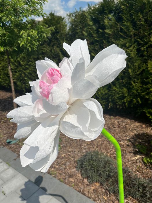 Ozdoba, kwiat z bibuły karbowanej