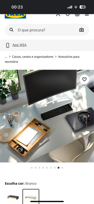 ELLOVEN Suporte do monitor c/gaveta, branco