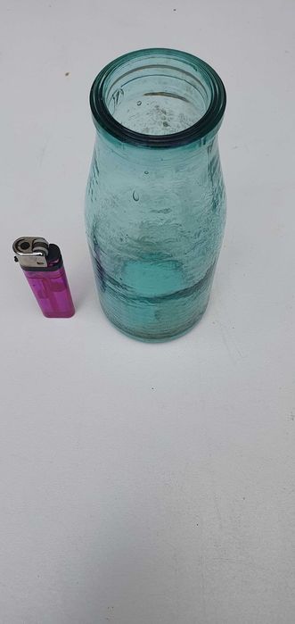 Butelka ZPS niebieskie szkło ozdobna