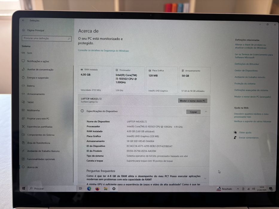 Computador portatil Microsoft Surface Laptop Go446820106413680643