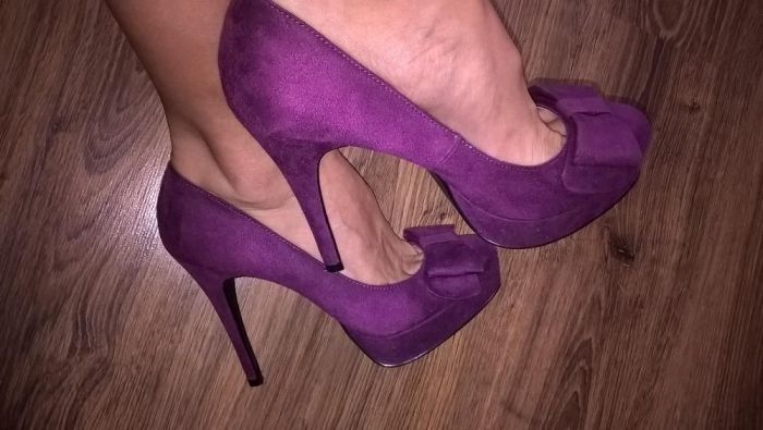 fioletowe buciki na platformie