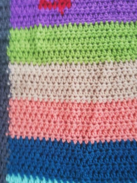 Handmade piękny pled, kocyk, otulacz