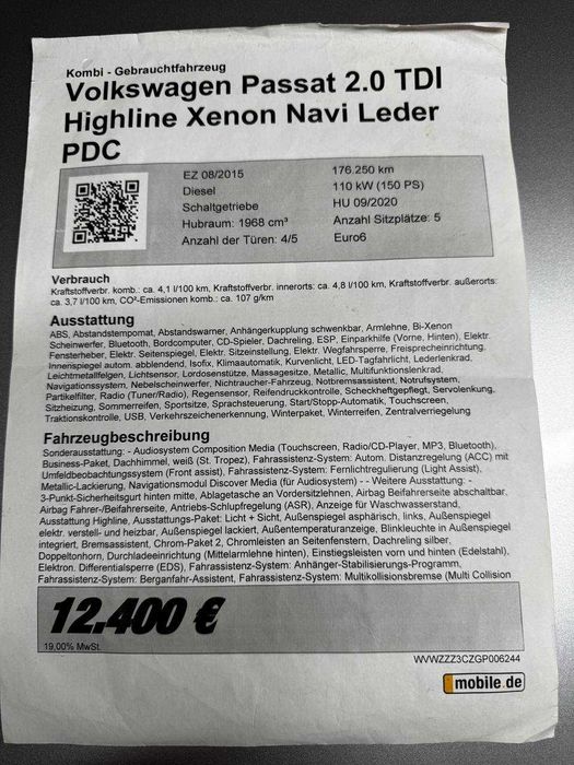 Продам Пасат b8 Wolksvagen pasat b8 highline