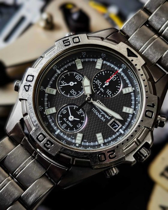 Seiko Chronograph Titanium Alarm – SBBP073