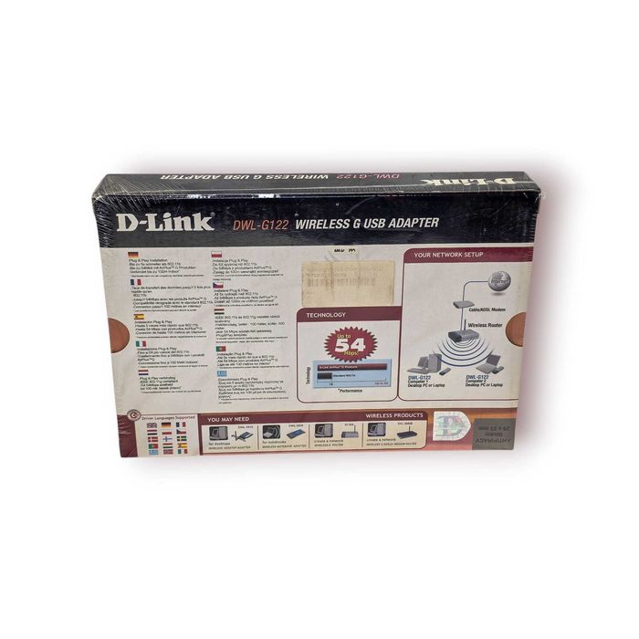 Adaptador Wi-Fi USB D-Link DWL-G122 – Novo Selado (Wireless G)